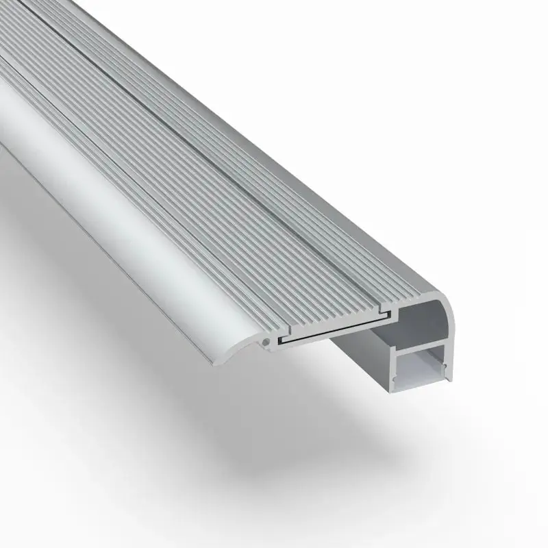 Nez de Marche Alu 2M Gris pour Ruban LED 10mm