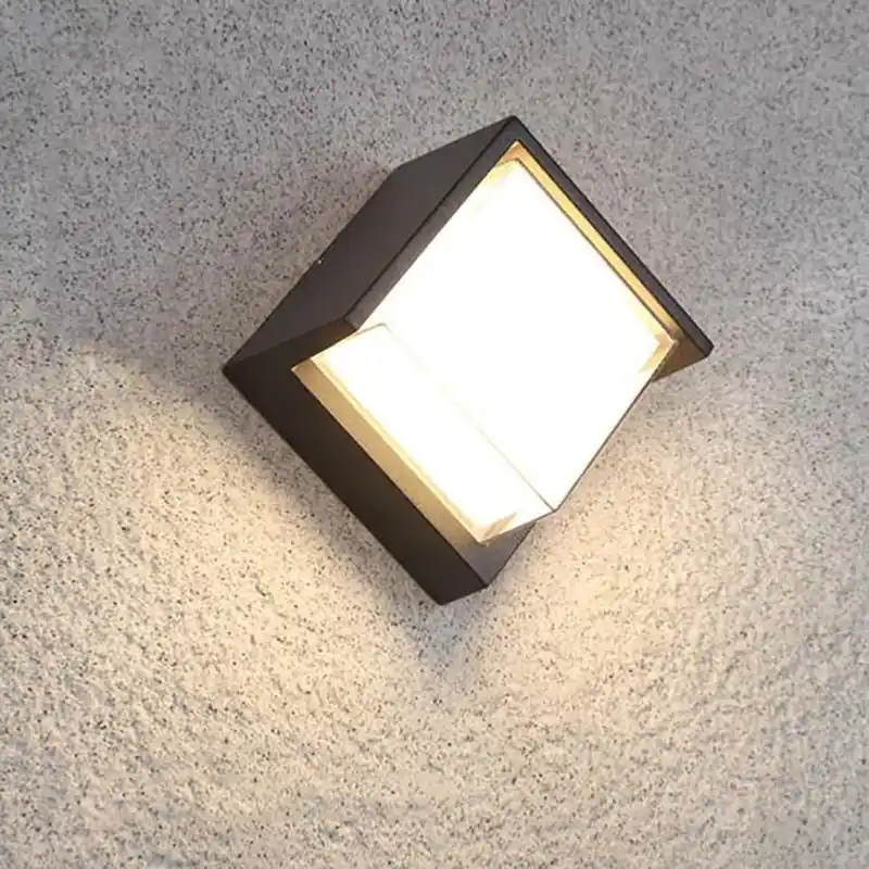 Applique Murale LED CCT 15W Noire Carrée IP65 avec Cache - 3000K\\/4000K\\/6500K