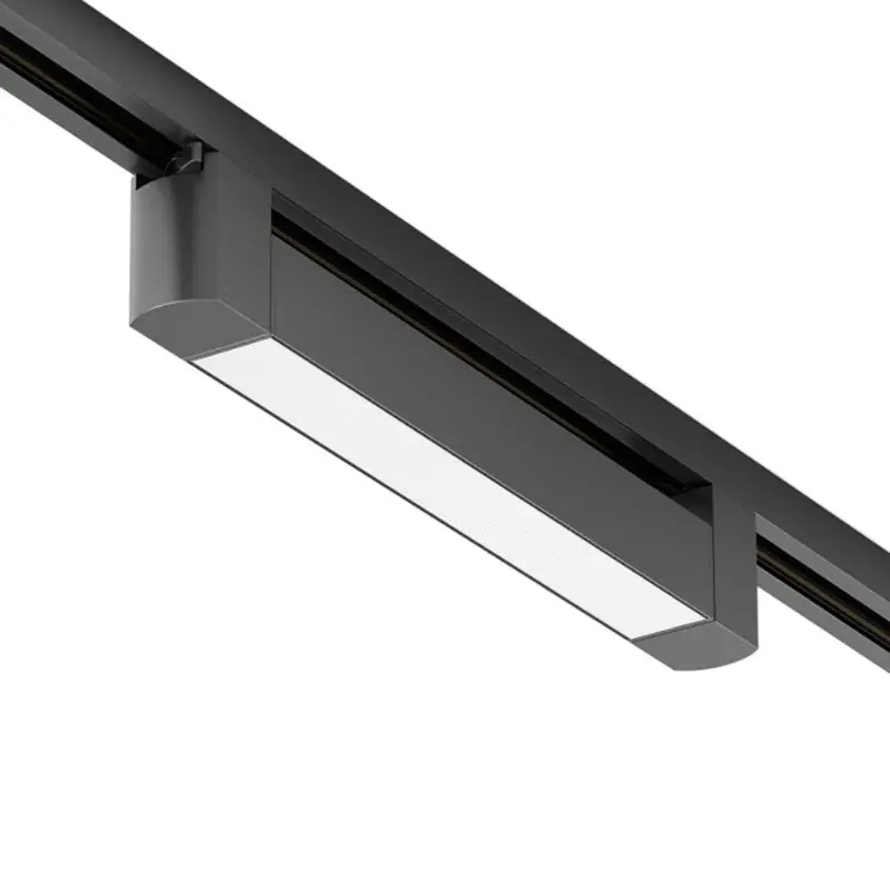 Éclairage sur Rail Linéaire Opaque Monophasé 20W 35cm Noir