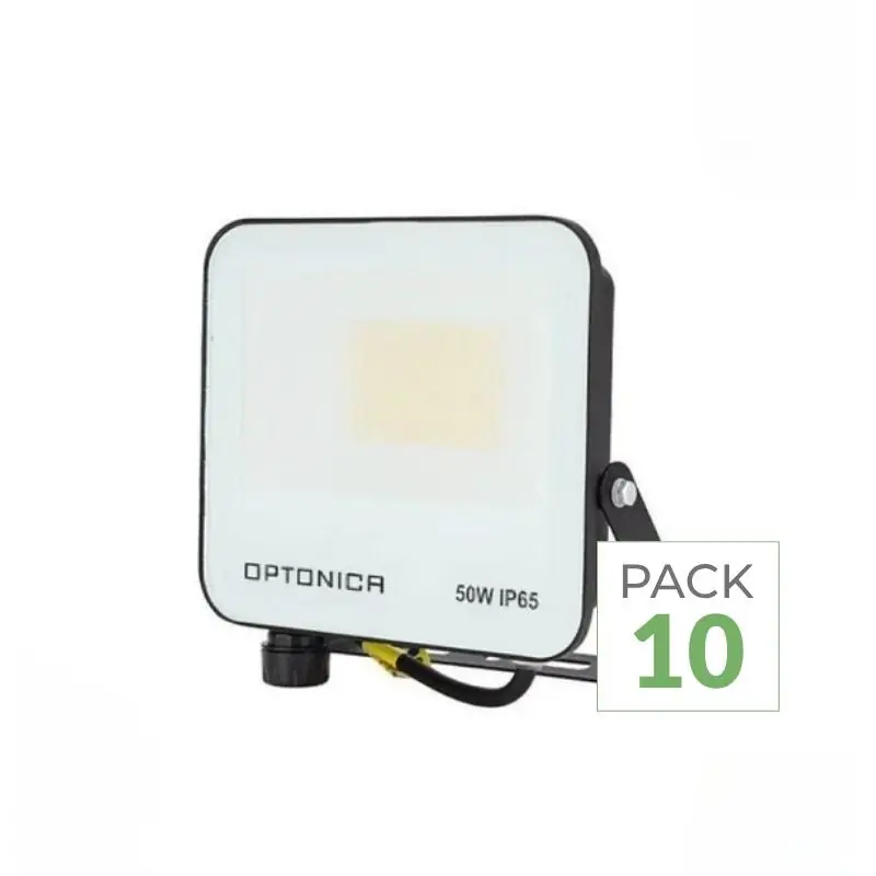 Pack de 6 - Projecteur 50W IP65 CCT Noir - 3000K\\/4000K\\/6000K