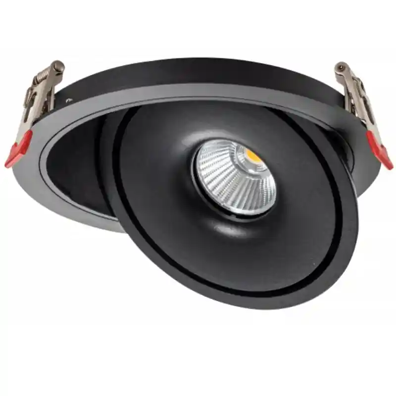 Spot LED Encastrable COB 30W Rond ø200mm Orientable CCT Noir