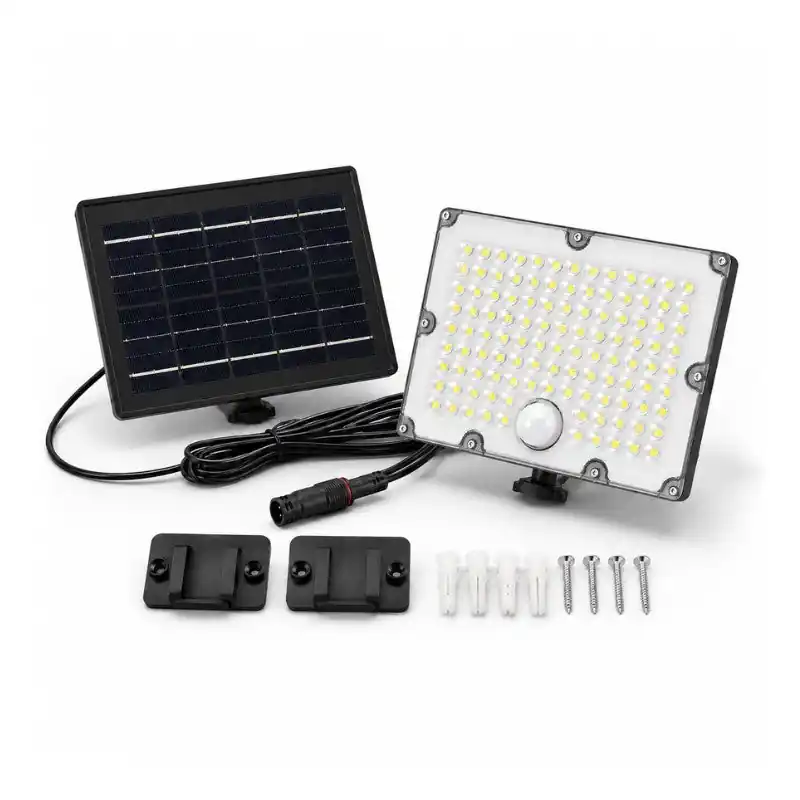 Projecteur Led Solaire Extérieur 9W IP65 Détecteur de Lumière et de Mouvement