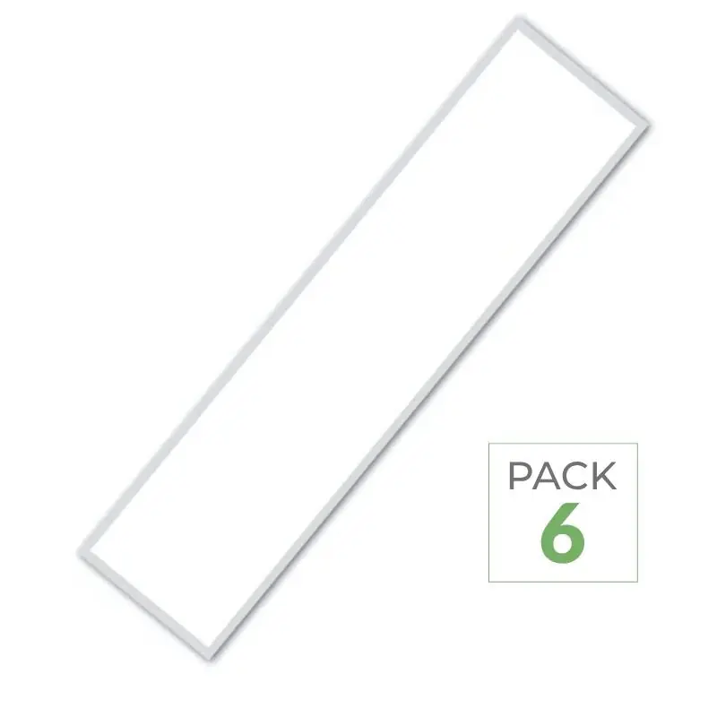 Pack de 6 - Panneau LED 120x30 40W 120lm\\/W Flicker Free Contour Blanc