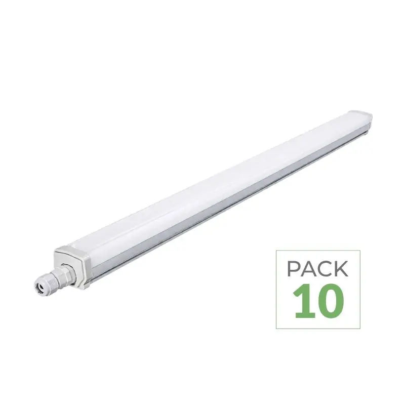 Pack de 10 - Réglette LED Étanche 120cm 30W 120lm\\/W Interconnectable