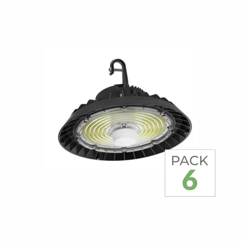 Pack de 6 - Supension Industrielle UFO Dimmable 150W-200W-250W 187lm\\/W avec détecteur de mouvement