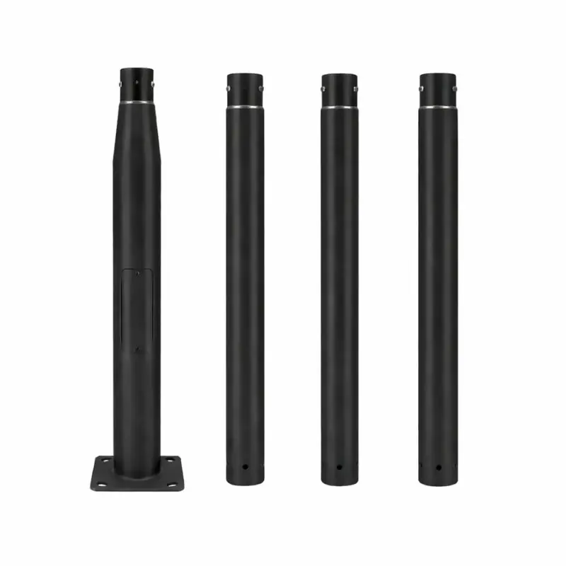 Mât d’Éclairage Public Droit 4m Ø60mm Noir