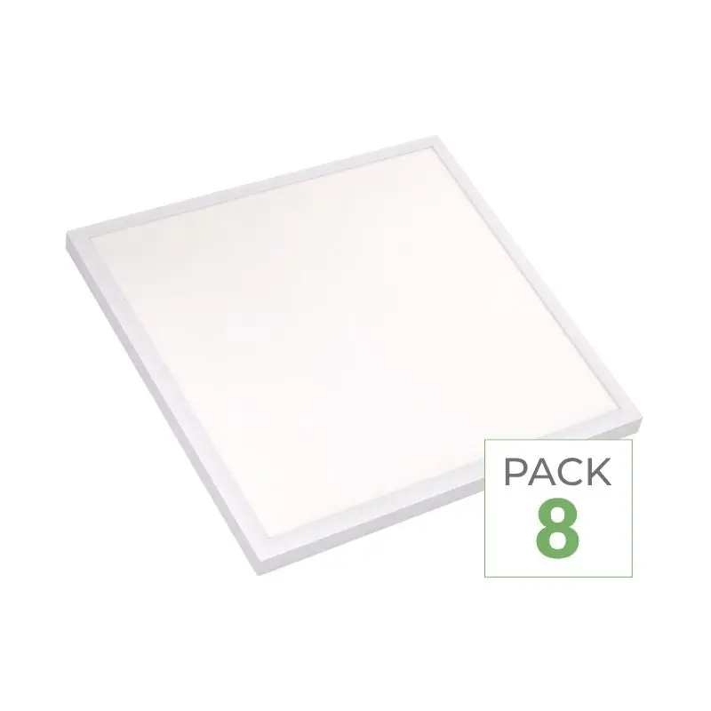 Pack de 8 - Panneau LED 28W 60x60 BLANC dimmable 150lm\\/W avec détecteur de mouvement + Télécommande