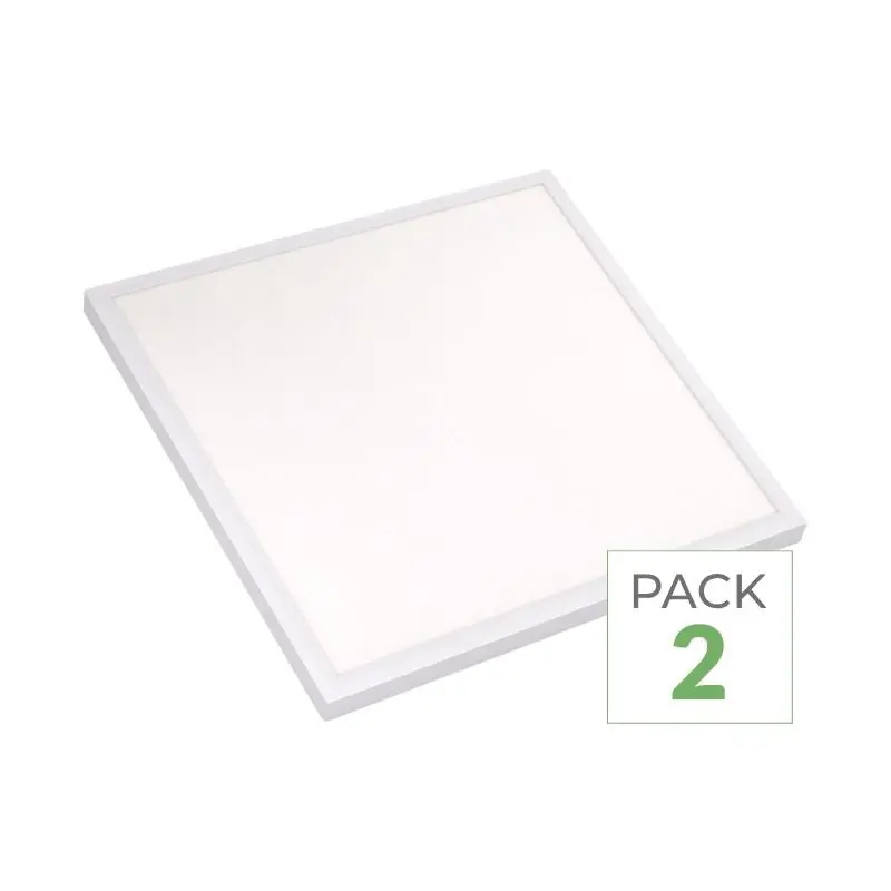 Pack de 2 - Panneau LED 28W 60x60 BLANC dimmable 150lm\\/W avec détecteur de mouvement + Télécommande