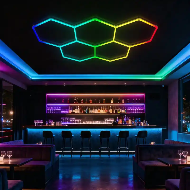 Kit 5 LED Hexagonal RGB 42W 110lm\\/w