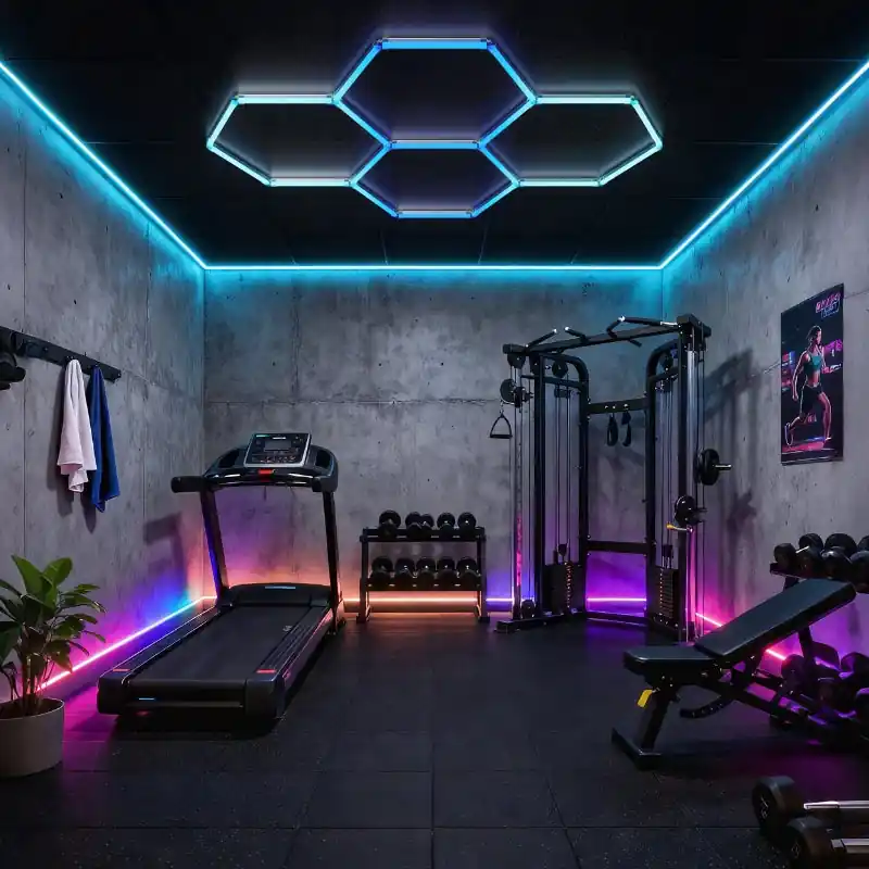 Kit 4 LED Hexagonal RGB 34W 110lm\\/w