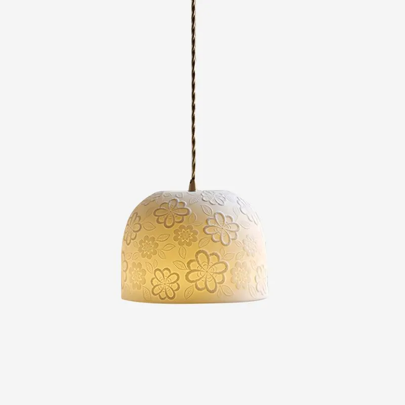 Corals Suspension en Céramique Embossée Florale