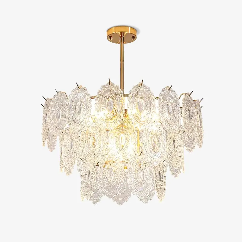 Lustra Lustre Vague en Verre et Fer Forgé Élégant