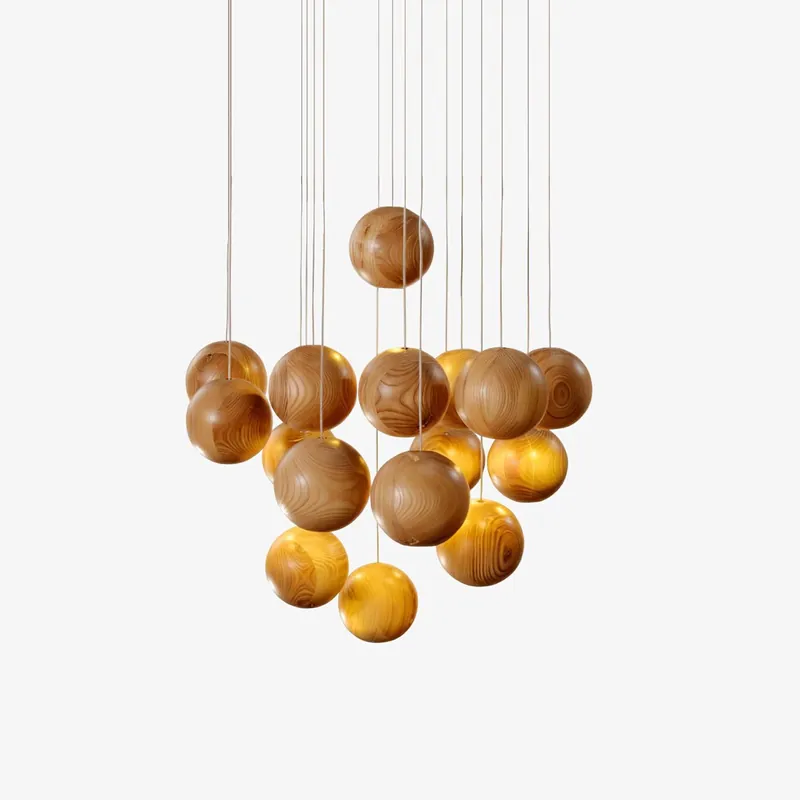 Ulvararis Suspension en bois Nordic Orb Sphere Cluster