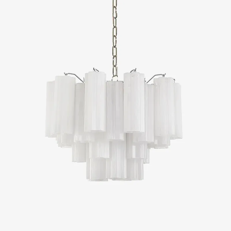 Aurora Lustre Blanc Tubes Superposés