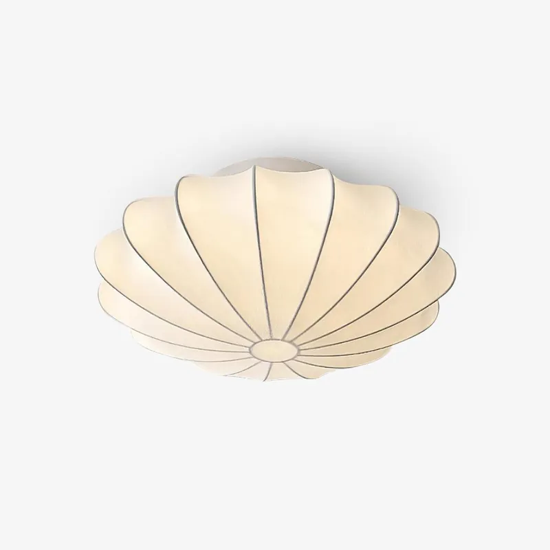 Solara Plafonnier Tissu Coquillage Sculptural Élégant
