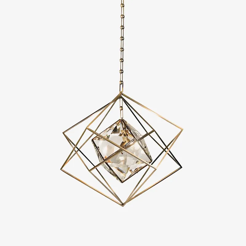 Zevira Suspension glamour en laiton et cristal