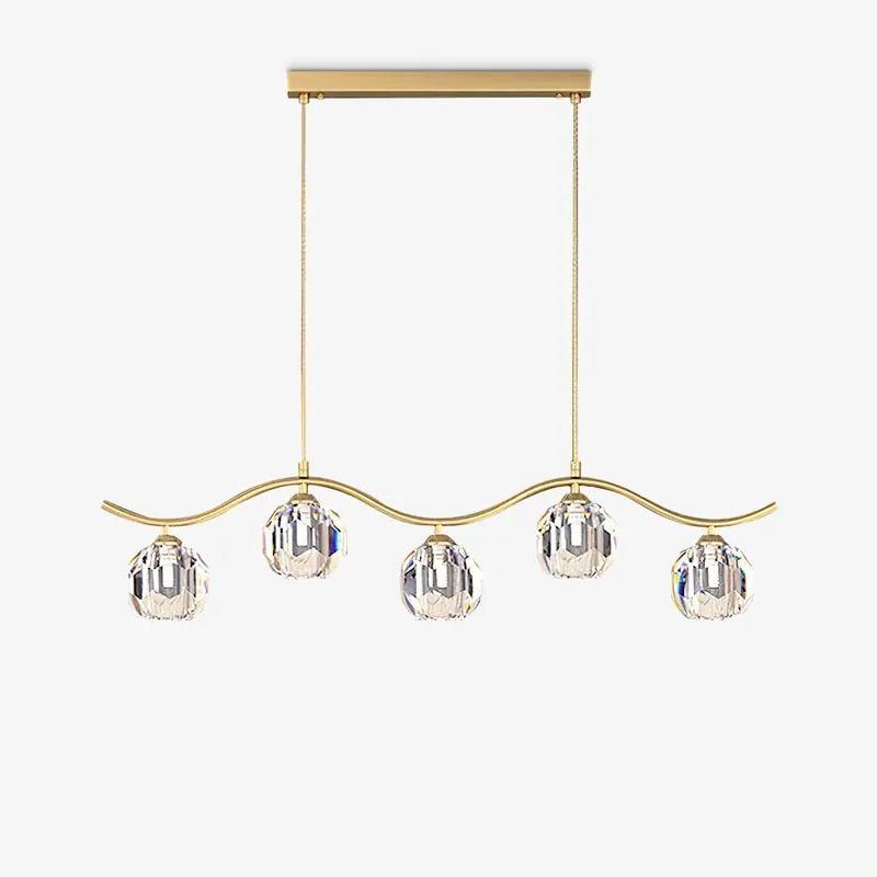 Lustra Lustre Cuivre et Cristal Géométrique