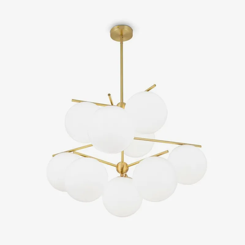 Lustra Lustre Sphère & Tige Moderne Or LED
