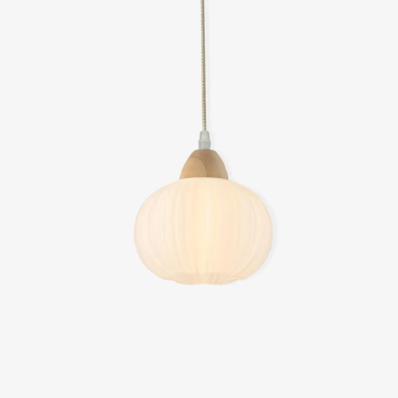 Pumpkin Suspension Lampe en Bois Moderne