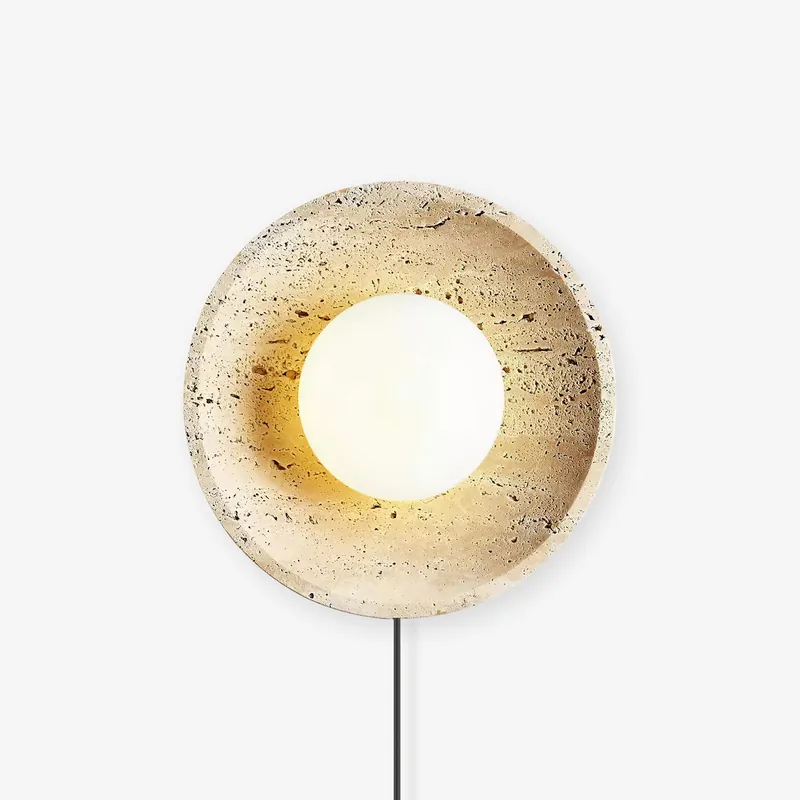 Cocarila Ring Shade Travertine Wall Light
