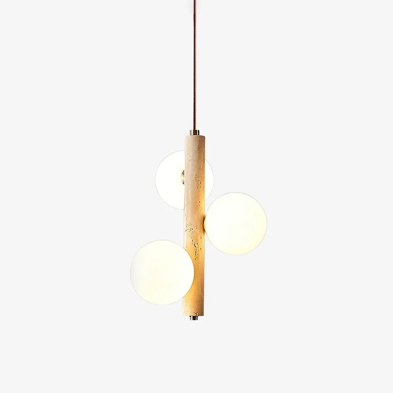 Aursorel Suspension Multi-Globe en Travertin