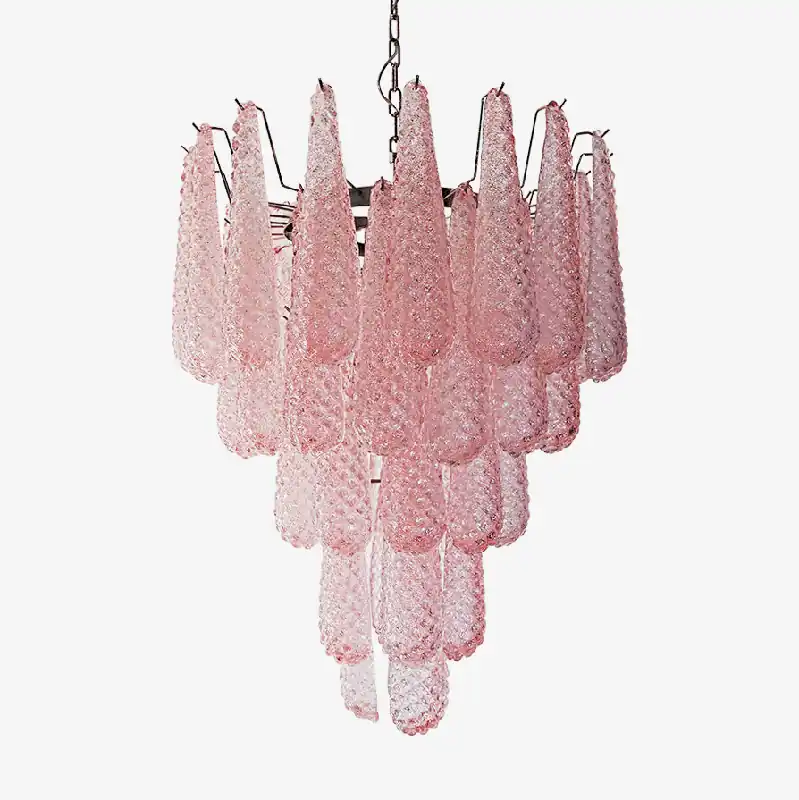 Aurora Lustre en Verre Rose Luxe