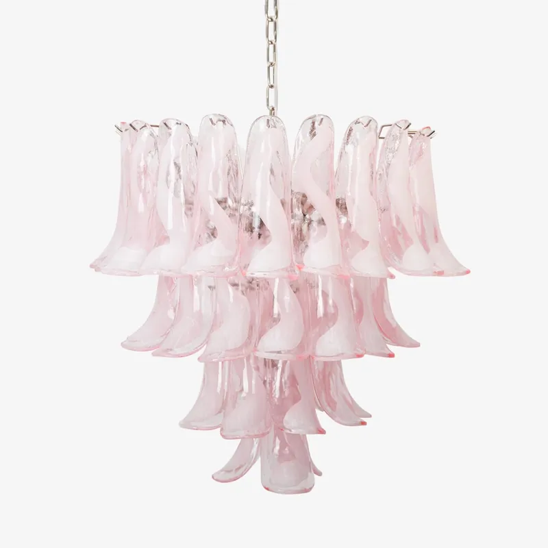 Aurora Lustre Rose Murano Lys Pétale Cascadant Florale Classique