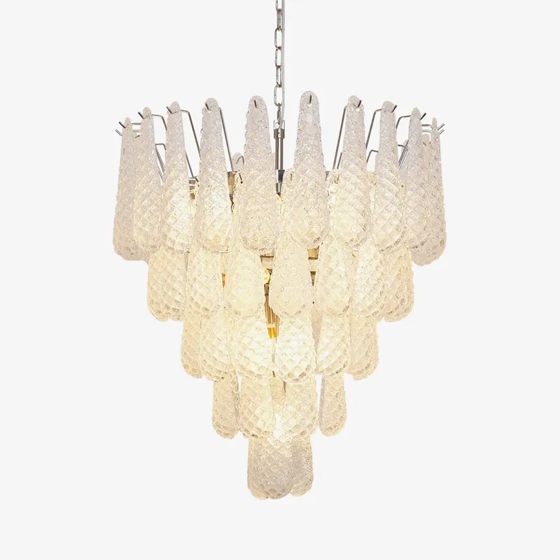 Aurora Lustre Transparent Murano Verre Goutte Rosée Superposé