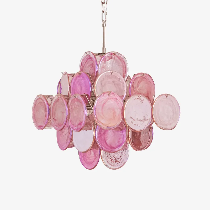 Aurora Lustre Rose Verre Disque Superposé Romantique