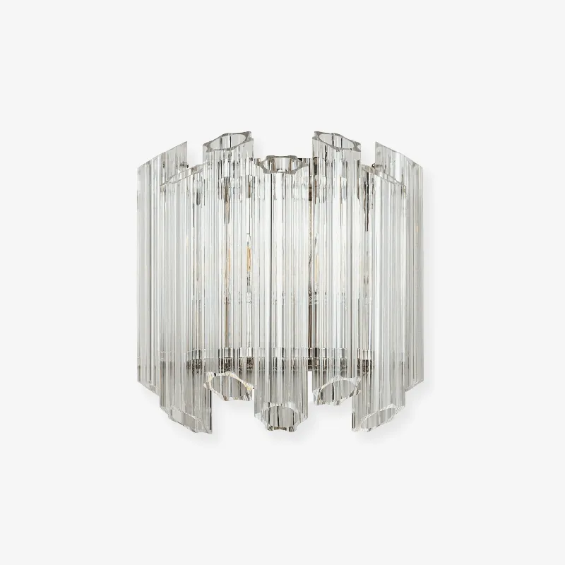 Aurora Applique Murale Transparent Murano Verre Tube Cascade