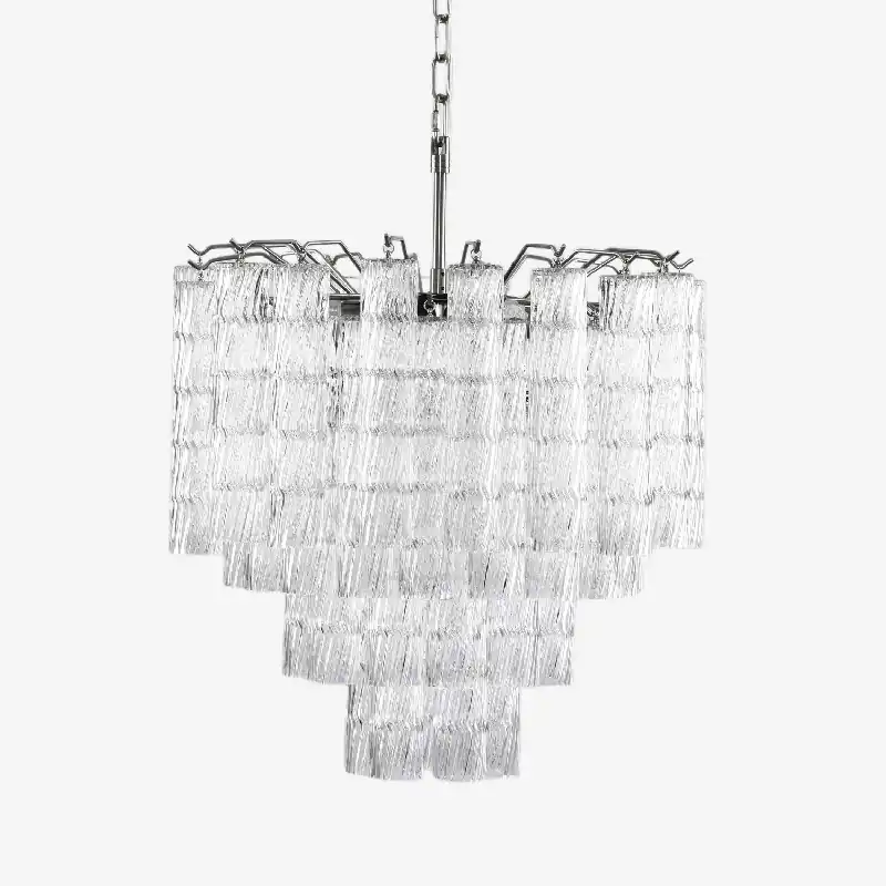 Aurora Lustre Murano Verre Étagé Cascadant Vagues