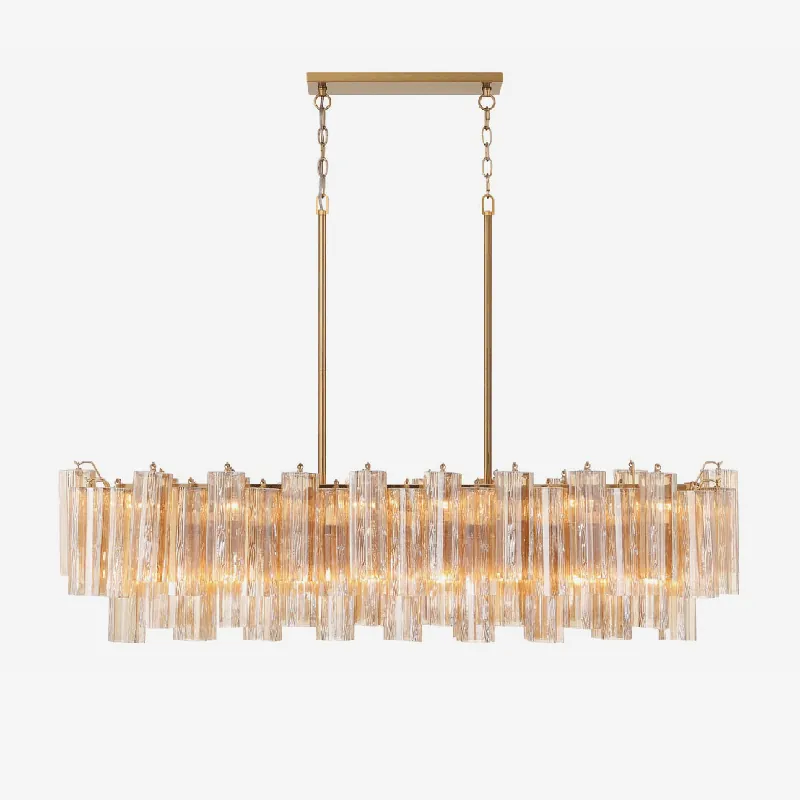 Sylva Lustre en Tube de Verre Superposé Ambre