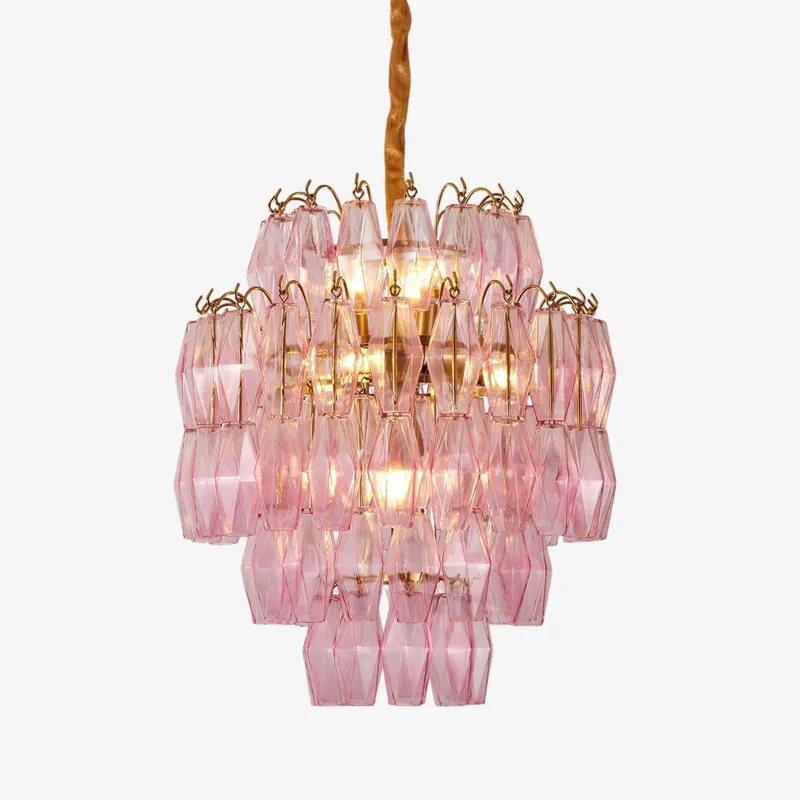 Aurora Lustre Rose Murano Verre Superposé Glamour