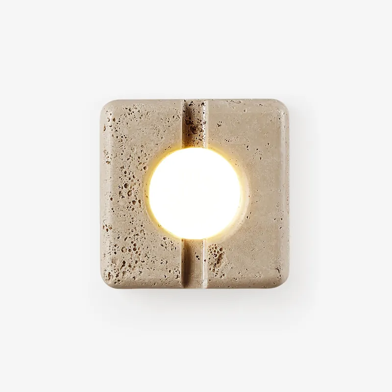 Olvenan Carré Travertin Luminaire Mural