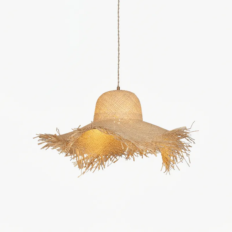Zephyran Rotin Vintage Pendentif Lumière