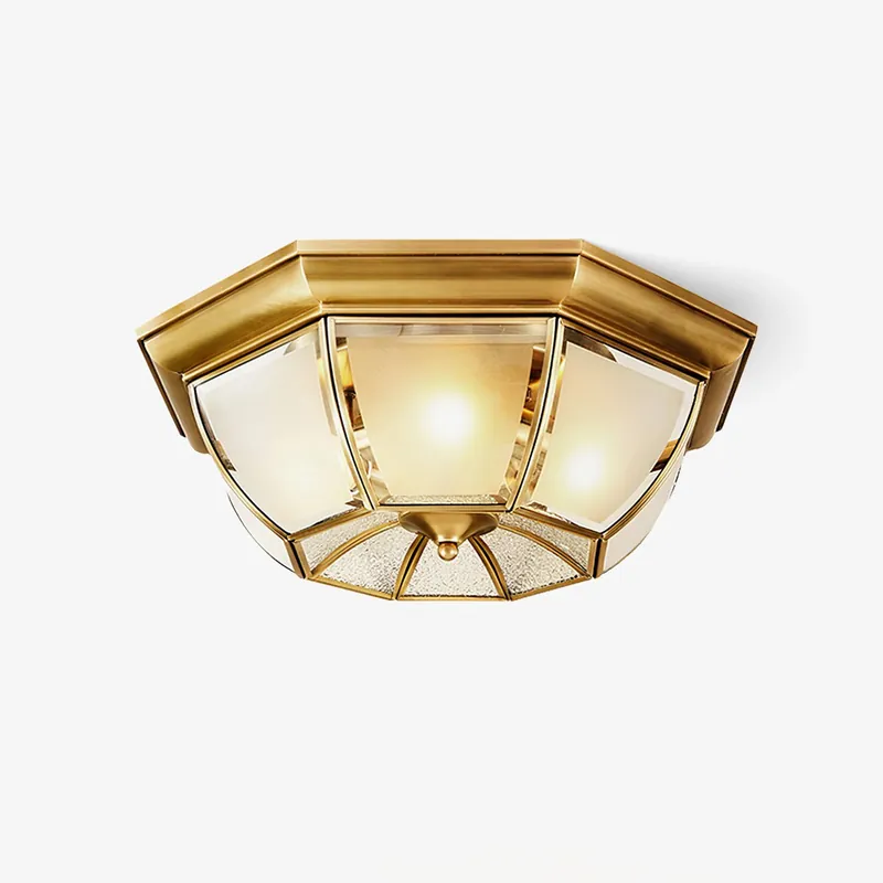 Alirora Lampe de Plafond Laiton Verre