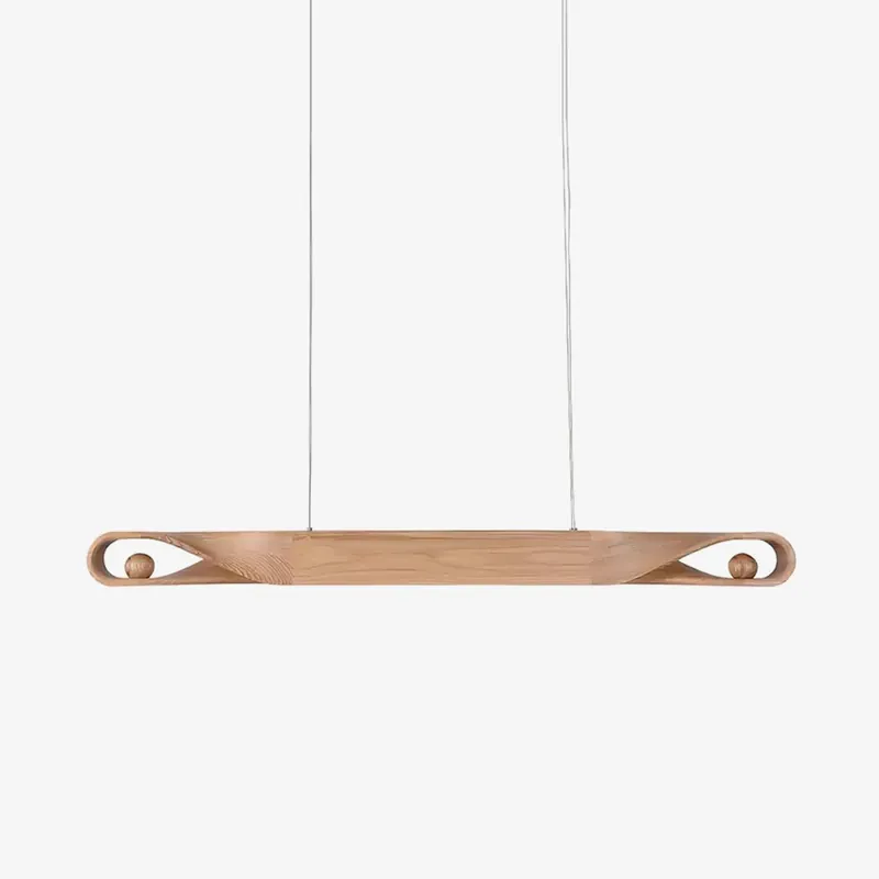 Lustra Suspension en Bois Incurvé Minimaliste