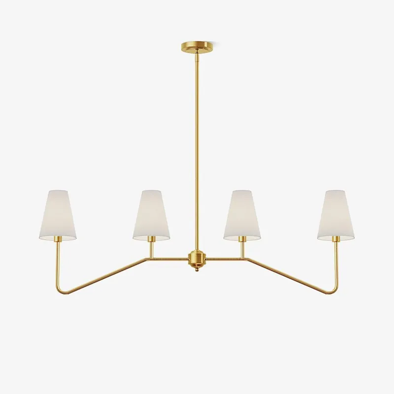 Lustra Lustre Laiton Courbé Beige Linéaire