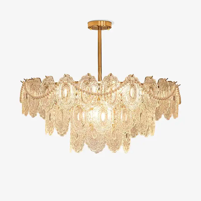 Lustra Lustre Vague Perle Or Moderne