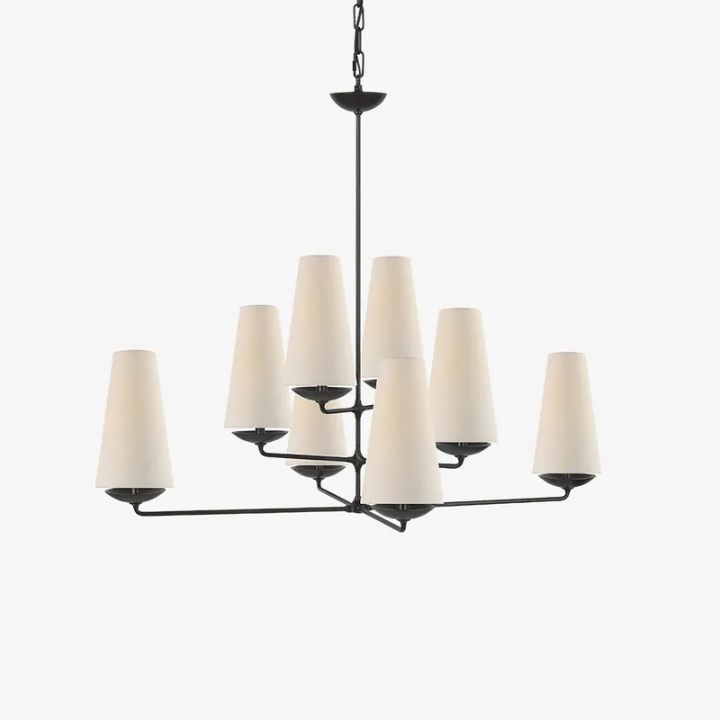 Lustra Lustre Vertical en Cuivre et Lin