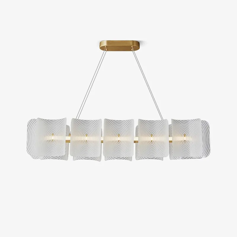 Virinia Postmoderne Luxe Rectangle Laiton Verre Suspension