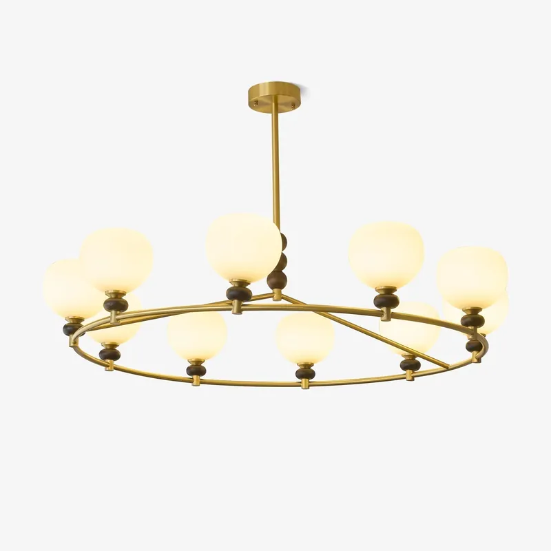 Nydoriel Lustre Haut de Gamme Nordique en Laiton et Bois