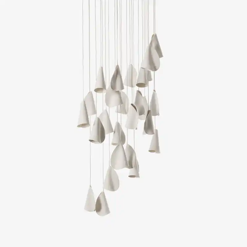 Olshaion Lampe Suspendue Géométrique en Céramique