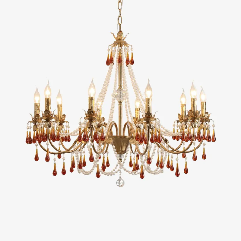 Ormirara Lustre Cristal Ambre Luxe Postmoderne