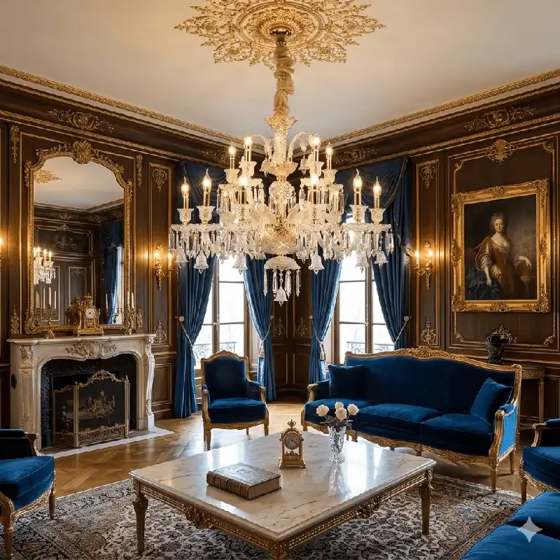 Chandelier Baroque Luxe Art Déco Italien