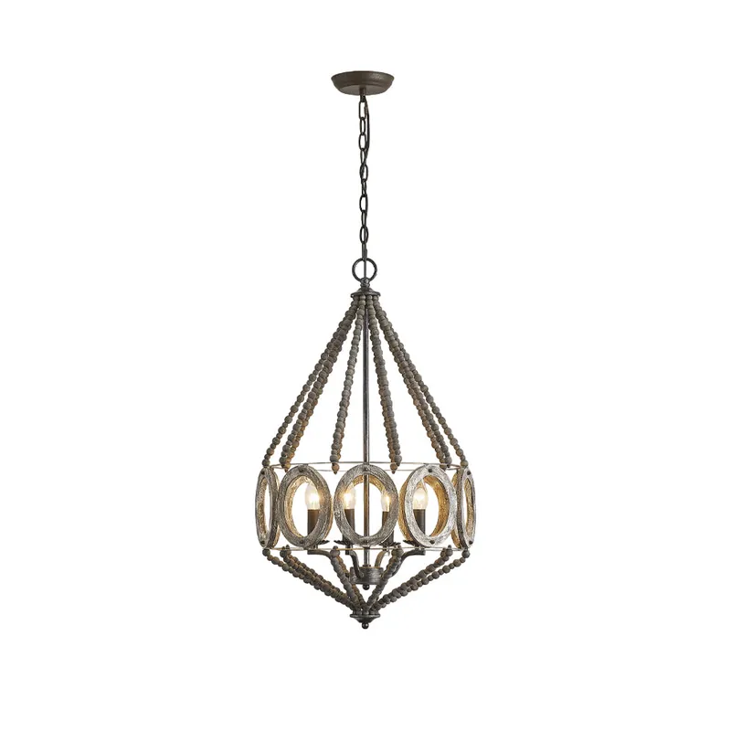 Zasorila Lustre Vintage en Bois et Métal