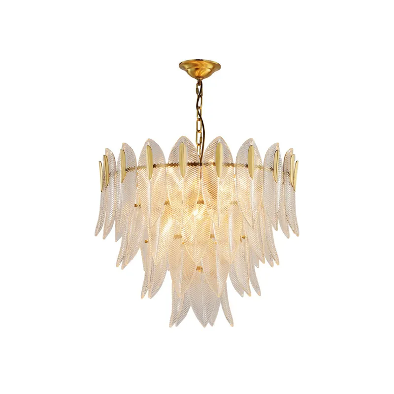 Ivthayra Lustre Postmoderne en Laiton et Verre de Luxe