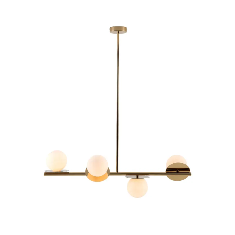 Evvararis Lustre Moderne Minimaliste en Laiton et Verre