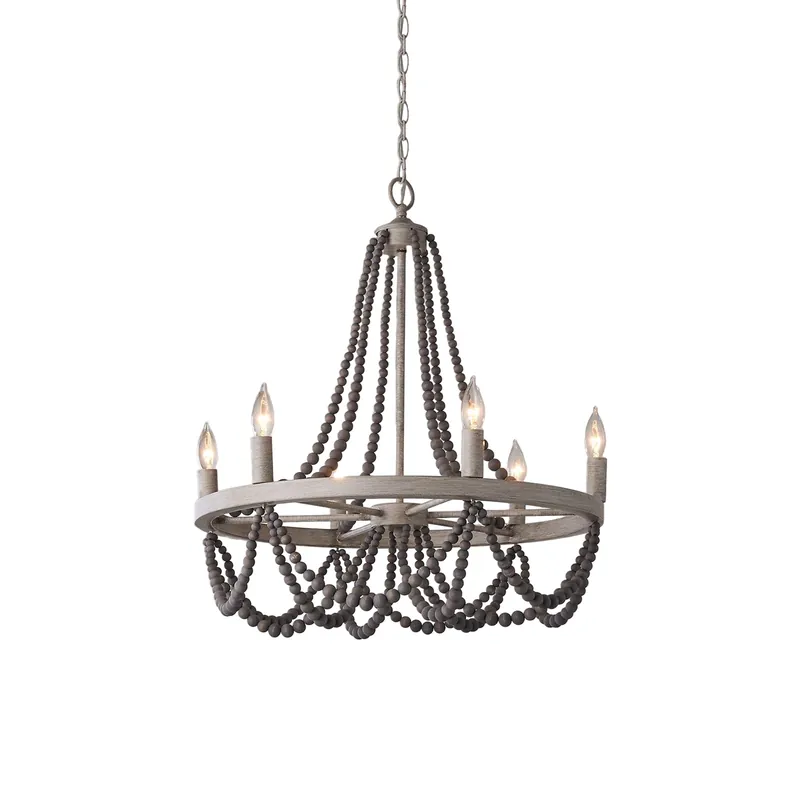 Alshaan Lustre Vintage Industriel en Bois et Métal
