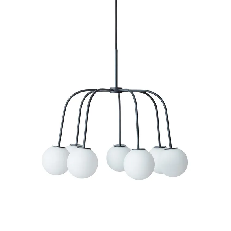 Elphaia Chandelier Vintage Moderne Pieuvre Verre Noir